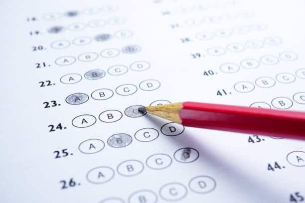 Answer sheets with Pencil drawing fill to select choice : education concept services assessment istockphoto 1054873316 612x612 1